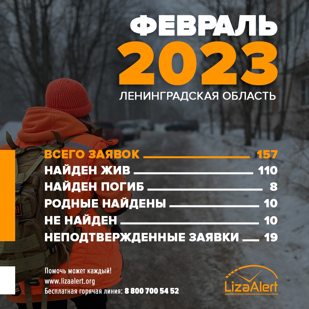 В «ЛизаАлерт» сообщили об уменьшении числа заявок на поиск людей в феврале  | Вечёрка