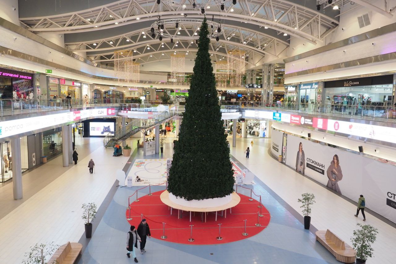 Первая в городе: в ТРК «Питер Радуга» появилась новогодняя елка за 54 .