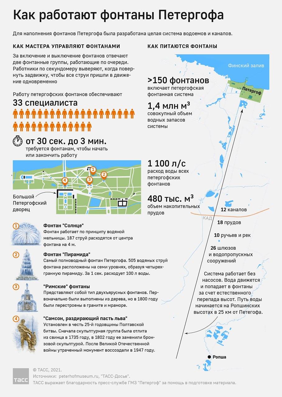 Работа по секундомеру, 33 специалиста и 1100 литров воды в секунду: как  работают фонтаны в Петергофе | Вечёрка